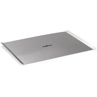 Grillfürst Pizzablech rechteckig aus Edelstahl - zur Vorbereitung und für den Transport von Pizzateig, eckiger Pizzaheber mit Tragegriffen, 40 x 30 cm