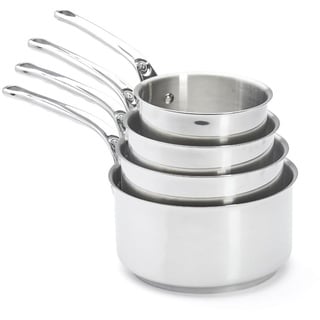 De Buyer INOX Milady 4 Stielkasserollen, Edelstahl, Silber, 14 cm, 4-Einheiten