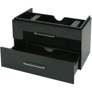 Mendler Premium Waschbeckenunterschrank HWC-D16, Waschtischunterschrank Waschtisch Badmöbel, hochglanz 90cm - schwarz