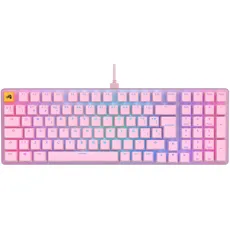 Glorious Gaming GMMK 2 Full Size (96%) – Mechanisches Gaming-Keyboard, Aluminiumrahmen, anpassbar, Doubleshot-Kappen, Fox Schalter, tastenweise RGB, Spanisch QWERTY Layout - Rosa