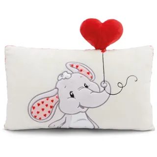 NICI 61490 Kissen Love Elefant 43x25cm beige-Flauschiges Kuscheltierkissen für Jungen, Mädchen, Babys und Kuscheltierliebhaber: ideal für Zuhause, Kindergarten oder unterwegs