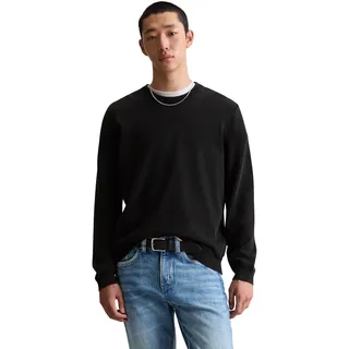 Strickpullover MARC O'POLO DENIM, Herren, Gr. XXL, schwarz, Strick, Obermaterial: 100% Baumwolle, regular fit, Rundhals, Rippbündchen, Pullover Strickpullover, regular fit, Rundhals, sanfte Struktur