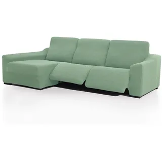 FAVERTI® Sehr elastischer Bezug für Chaiselongue, langes Eckteil Links (Vorderseite), Modell Novelle, türkis, hochwertiger Schutz aus Jacquard-Stoff, Baumwollgefühl
