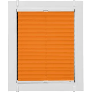 sunlines Plissee »One Size Style Crepe« blickdicht ohne Bohren verspannt Zubehörfarbe weiß, zum Klemmen, orange
