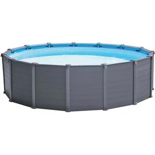 Intex Frame Pool 478 x 124 cm inkl. Sandfilteranlage, Boden-Schutzplane, Abdeckplane, Poolleiter
