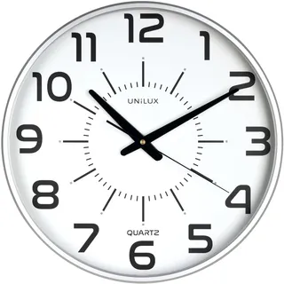 Unilux Wanduhr Maxi Pop weiß grau Kunststoff, Ø 37,5 cm