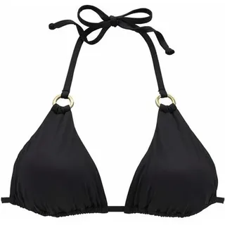 LASCANA Triangel-Bikini-Top »Italy«, mit Zierringen LASCANA schwarz Gr.34 Cup C/D