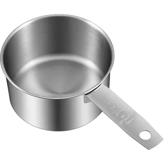 Messbecher Einzeln Cup, Silber 250 ml Messbecher Robustes Measuring Spoon