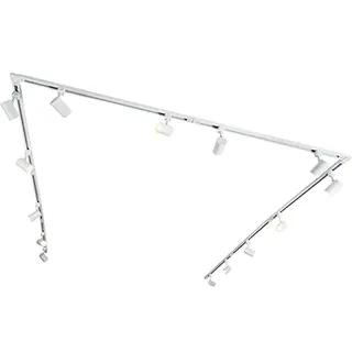 QAZQA - Modern Modernes Schienensystem Komplettset I Spotlight I Deckenspot I Deckenstrahler I Strahler weiß mit 14 Spot I Spotlight I Deckenspot I Deckenstrahler I Strahler I Lampe I Leuchtes 1-phasi