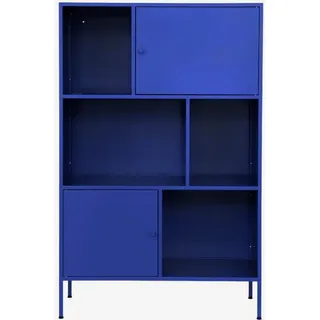 sweeek - Sideboard, industrielles Aufbewahrungsmöbel aus Stahl mit 6 Stauräumen - Blau - Blau