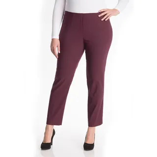 Stoffhose KJBRAND "Susie XS Ankle Bengaline", Damen, Gr. 44, N-Gr, lila (bourdeaux), Web, Obermaterial: 80% Viskose, 17% Polyamid, 3% Elasthan, skinny fit knöchellang, Hosen Stoffhose, Sommerhose mit Schlupfbund