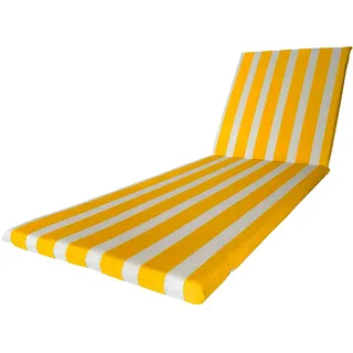 Il Tuo Artigiano Design Wasserdichtes Kissen für Sonnenliege, 190 x 60 cm, wasserabweisendes Polyester, abnehmbarer Bezug, hergestellt in Italien (Weiß und Gelb)