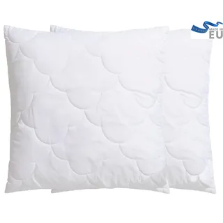 my home Microfaserkissen »Mondschein, Kopfkissen 1-tlg. oder 2-tlg. 40x80 oder 80x80 cm« Füllung: Faserbaellchen Spar-Set, 2-tlg., 2 Stk. tlg. Kissen, allergiker geeignet (für Hausstauballergiker), weiß