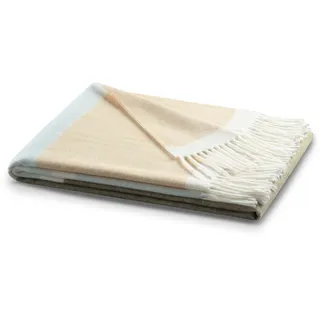 Biederlack Blockstripe mit sanften Pastelltönen, Kuscheldecke grün