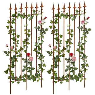 CLP Rankgitter 2er Set Metall antik braun , Braun , 50x100x0.7 cm , Dekoration, Gartendeko