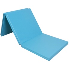CCLIFE 180x60x5cm Klappbare Weichbodenmatte Turnmatte für Zuhause Fitnessmatte Gymnastikmatte Rutschfeste Sportmatte Spielmatte, Farbe:Hellblau