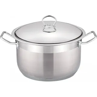 Edelstahl Kochtopf InduktionTopf Pfanne Deckel Suppentopf Silber 30 cm