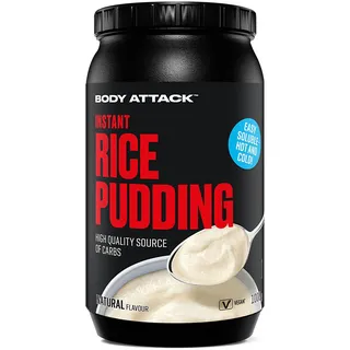 Body Attack Rice Pudding Neutral, 1 kg - Veganer Reispudding für Frühstück & Pre-Workout Snack - Hochwertige Energiequelle Dank komplexer Kohlenhydrate - leicht verdaulich