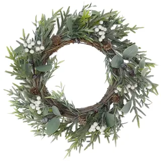 Künstlicher Weihnachtskranz Dekoration 45cm - Eukalyptus Weide