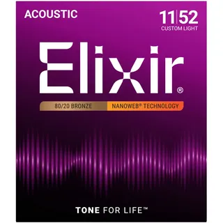 ELIXIR 11027 Acoustic 80/20 Bronze Nanoweb Custom Light