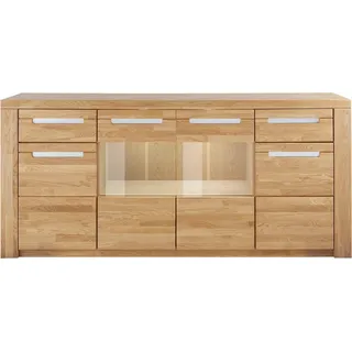 Home Affaire Sideboard »Kolding« Breite 200 cm mit 2 Glastüren und 2 Holztüren braun