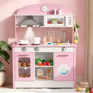 Vevor Spiel-Küche Kinderküche Holzküche mit Kochset für Kinder 3-8 Jahren 310700