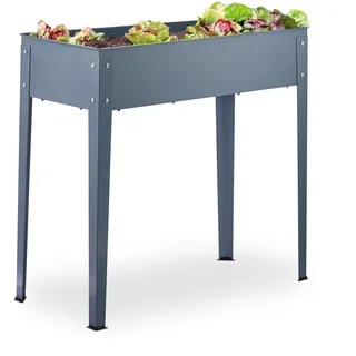 Relaxdays Hochbeet 86 x 40 x 80 cm Grau