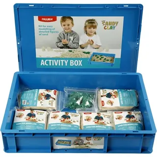 Sandy Clay Spielsand Sandkasten Set 6 kg mit Förmchen - blau