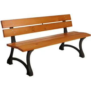 MCW Gartenbank Teak Dekor , Holz , 170x78x62 cm , Gartenmöbel, Gartenbänke