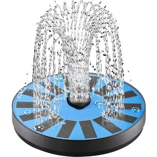 Springbrunnen Solar für Außen Klein, SZMP Solar Teichpumpe mit 7 Düsen & 4 Fixe Rohre Solar Wasserpumpe Solar schwimmender Fontäne Pumpe für Gartenteich Oder Springbrunnen Vogel-Bad Fisch Behälter