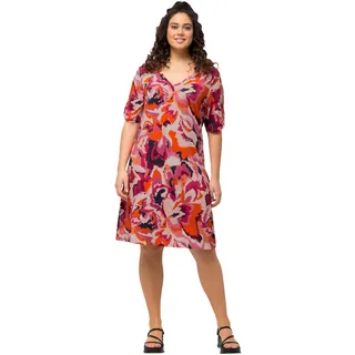 Ulla Popken Damen Strandkleid Heather, Stickblumenprint 832291 Kleid, Gelb, 16-44