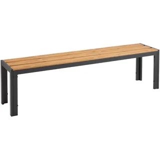 Ambia Garden Gartenbank , Anthrazit, Naturfarben , Metall, Kunststoff , 162x42x35 cm , abwischbar , Gartenmöbel, Gartenbänke, Gartenbänke