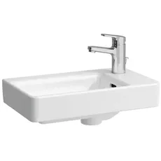 Laufen PRO S Handwaschbecken, Becken links, 1 Hahnloch, mit Überlauf, 480x280mm, H815954, Farbe: Weiß mit LCC Active