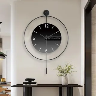 BAKENLON Wanduhr Groß Modern, 70 cm Modern Metall Lautlos Pendel Wanduhr, Batteriebetrieben Tickt Nicht Geräuschloses Uhrwerk, Groß Kreativität Dekorative Wanduhren für Küche, Büro, Schlafzimmer