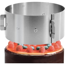 4smile Tortenring verstellbar hoch 10 cm - Edelstahl Backring verstellbar 16-30 cm - Formstabile Tortenform mit Arretierung zum Backen und für die Torten-Zubereitung