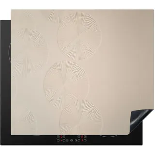 KitchenYeah© Herdabdeckplatte Einteilig Glaskeramikkochfeld Abdeckplatte für | 59x52 cm - Induktionsschutz Glaskeramikkochfeldabdeckung Vinyl Herdabdeckplatten Japandi - Beige - Modern