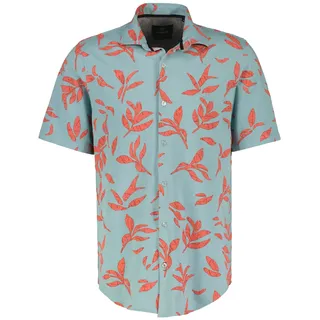 Lerros Kurzarmhemd mit floralem Print Blau 6XL