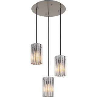 Globo Lighting|Hängeleuchte Metall Nickel matt, 3x E27 - Grau