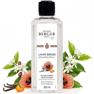 Maison Berger – Nachfüllung Samt aus dem Orient 500 ml für Lampe Berger – 2-in-1 geruchsneutralisierendes Raumduft-Öl – Vanille, Amber