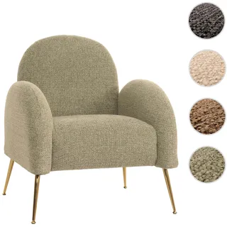 Lounge-Sessel HWC-N69, Cocktailsessel Sessel, Retro Nosagfederung Stoff/Textil Chenille ~ hellgrün