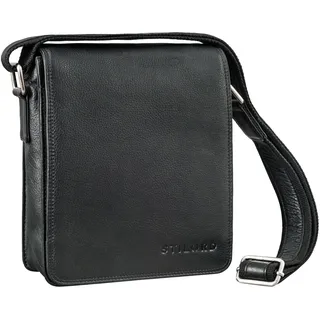 STILORD Akito Umhängetasche Herren Leder Klein - Ideal für Alltag Reise oder Stadt-Bummel - Mit Tabletfach für 8,4 Zoll iPad - Ledertasche Herren Klein aus Echtleder Farbe:schwarz