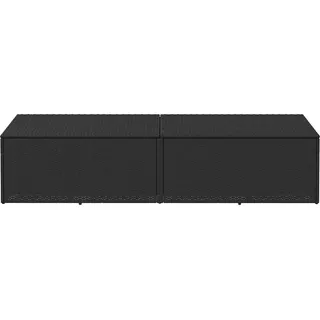 vidaXL Garten-Auflagenbox Schwarz 220x50x58 cm Poly Rattan - Schwarz
