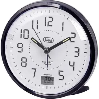 Trevi SL 3P27 Uhr de Quarzwecker, großes Zifferblatt de hohe Ablesbarkeit, geräuschloses Wischwerk de, LED-Beleuchtung, Temperaturanzeige, Schlummer-/Lichttaste, schwarz - Schwarz