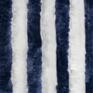 Moritz Flauschvorhang aus Chenille 90 x 200 cm blau weiß Türvorhang als Fliegenschutz Insektenschutz für Camping Wohnwagen