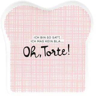 schreibkram Toast-Teller 14,5 x 15,5 cm Rosa/Weiß