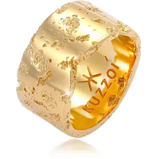 Silberring KUZZOI "Ring Herren Geschmiedet Rustikal Look Trend 925 Silber" Gr. 66, gold, Fingerringe, Herren, 66, Silber 925 (Sterlingsilber), Silberring