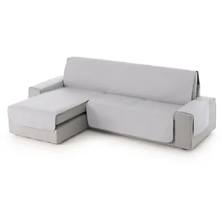 Textil-home Adele Chaise Longue Sofa Bezug, Schutz für Linke Arm Gesteppte Sofas. Größe -240cm. Farbe Hellgrau (Vorderansicht)