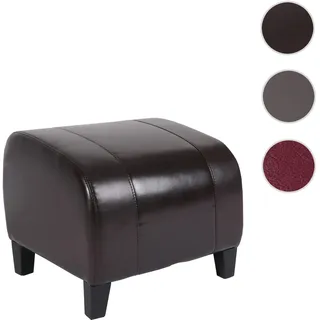 Hocker Sitzwürfel Sitzhocker Emmen, Leder + Kunstleder, 37x45x47 cm FSC®-zertifiziert ~ braun