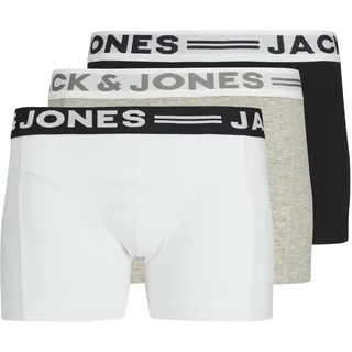 JACK & JONES Jungen Boxershort 3er Pack Sense Trunks 3-Pack Noos Jr Shorts, Grau, 164 EU