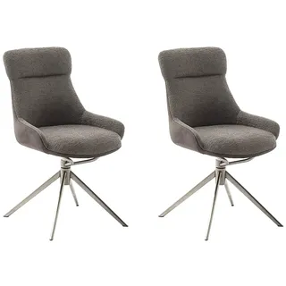 MCA Furniture Esszimmerstuhl PELION Polyester braun 2er Set